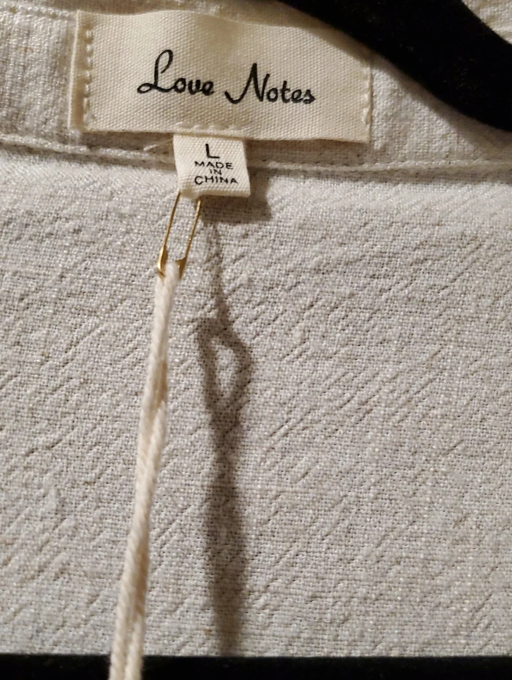 Love Notes size L New⁰ Short-Sleeve Button Front Crop Shirt - Cream - Picture 2 of 5